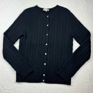 Wendy B. 100% Cashmere Sweater. Button up Cardigan. Black. Size M.